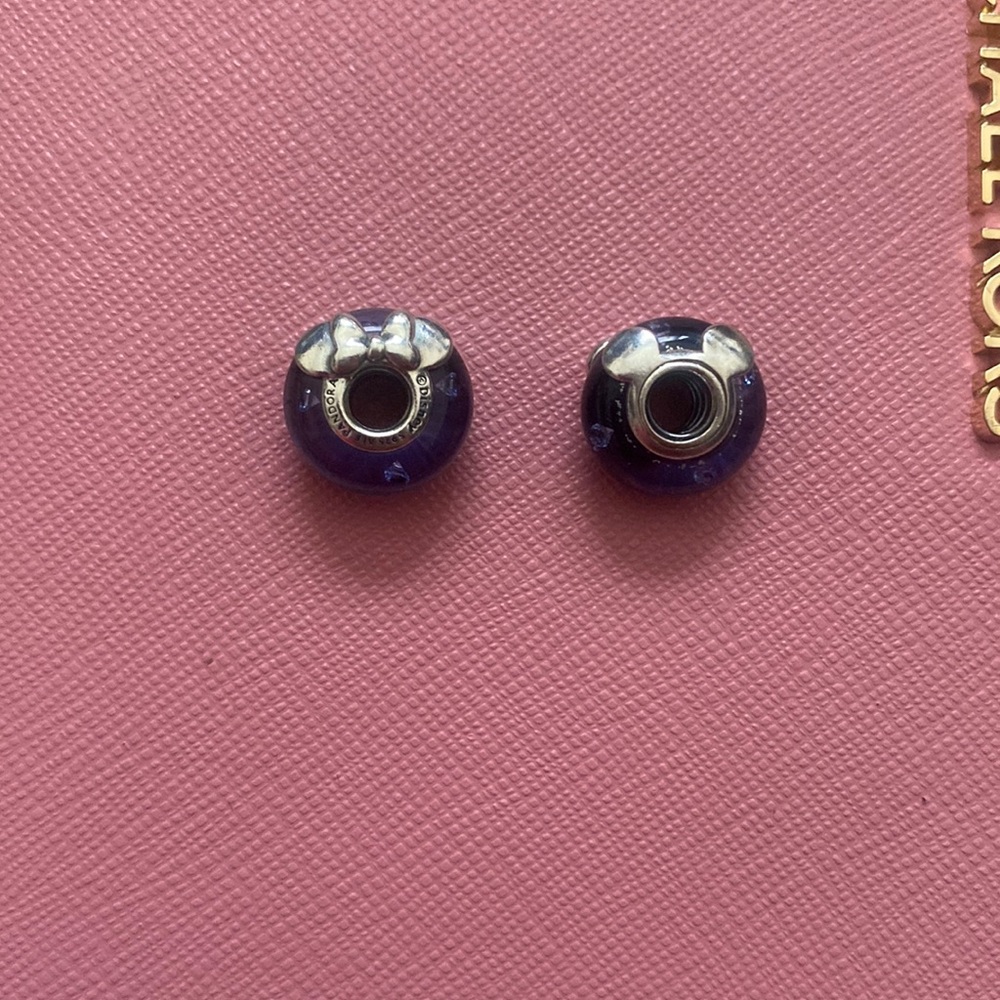 Pandora Mickey Minnie Murano Charms (Glass both included)
